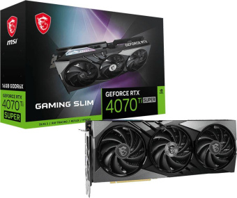 Видеокарта MSI PCI-E 4.0 RTX 4070 Ti SUPER 16G GAMING X SLIM NVIDIA GeForce RTX 4070TI Super 16Gb 256bit GDDR6X 2610/21000 HDMIx1 DPx3 HDCP Ret от магазина РЭССИ