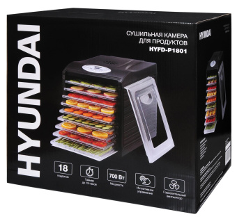 Сушка для фруктов и овощей Hyundai HYFD-1802 27под. 700Вт черный от магазина РЭССИ