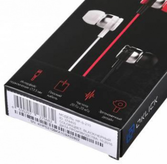 Наушники вкладыши Оклик HP-S-210 1.1м черный проводные в ушной раковине (D1-1B) от магазина РЭССИ