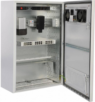 Шкаф коммутационный ЦМО (ШТВ-Н-9.6.3-4ААА) настенный 9U 600x330мм пер.дв.стал.лист несъемн.бок.пан. белый 220мм 32кг 500мм IP65 уличный всепогодный от магазина РЭССИ