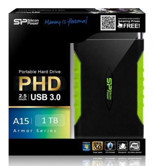 Жесткий диск Silicon Power USB 3.0 1Tb SP010TBPHDA15S3K A15 SP010TBPHDA15S3K Armor 2.5" черный от магазина РЭССИ