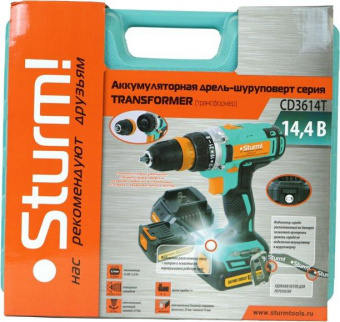 Шуруповерт Sturm! CD3614T аккум. патрон:быстрозажимной (кейс в комплекте) от магазина РЭССИ