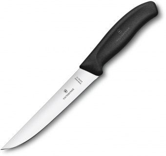 Нож кухонный Victorinox Swiss Classic (6.8103.15B) стальной разделочный лезв.150мм прямая заточка черный блистер от магазина РЭССИ