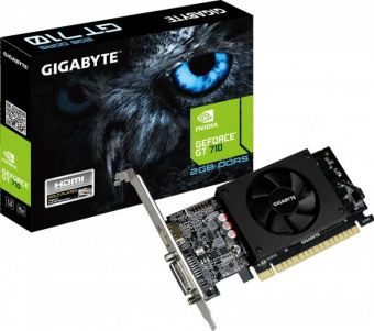 Видеокарта Gigabyte PCI-E GV-N710D5-2GL NVIDIA GeForce GT 710 2048Mb 64 GDDR5 954/5010 DVIx1 HDMIx1 HDCP Ret low profile от магазина РЭССИ