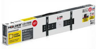Кронштейн для телевизора Holder LCD-F6608 черный 42"-65" макс.45кг настенный фиксированный от магазина РЭССИ