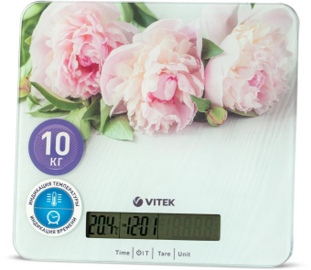 Весы кухонные электронные Vitek VT-2414 макс.вес:10кг белый/цветы от магазина РЭССИ