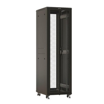 Шкаф коммутационный Hyperline (TTBR-4268-DD-RAL9004) напольный 42U 600x800мм пер.дв.перфор. задн.дв.перфор. 2 бок.пан. 800кг черный 710мм 2055мм IP20 сталь от магазина РЭССИ