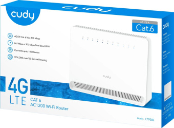 Роутер беспроводной Cudy LT700E AC1200 10/100BASE-TX/4G cat.6 белый от магазина РЭССИ