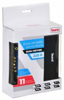 Блок питания Buro BUM-1187H90 ручной 90W 12V-20V 11-connectors от бытовой электросети LED индикатор от магазина РЭССИ
