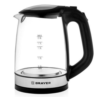 Электрический стеклянный чайник BRAYER 2200 Вт 2 л черный BR1040BK от магазина РЭССИ
