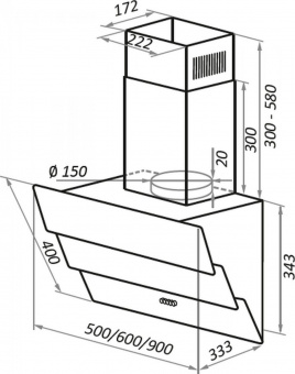 Вытяжка каминная Maunfeld Cascada 60 черный управление: сенсорное (1 мотор) от магазина РЭССИ