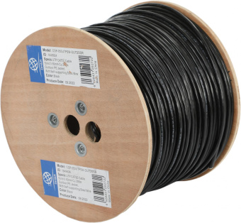 Кабель сетевой Ningbo UTP 4 пары cat5E solid 0.5мм Cu molded 305м черный outdoor стальной трос от магазина РЭССИ