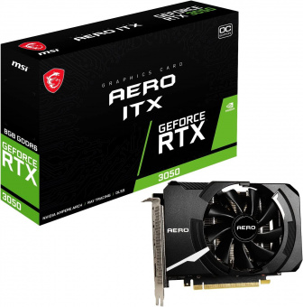 Видеокарта MSI PCI-E 4.0 RTX 3050 AERO ITX 8G OC NVIDIA GeForce RTX 3050 8192Mb 128 GDDR6 1807/14000 HDMIx1 DPx3 HDCP Ret от магазина РЭССИ