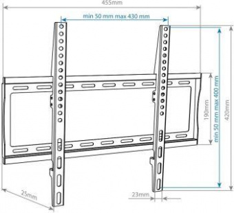 Кронштейн для телевизора Arm Media STEEL-3 new черный 22"-65" макс.50кг настенный фиксированный от магазина РЭССИ