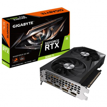 Видеокарта Gigabyte PCI-E 4.0 GV-N306TWF2OC-8GD 2.0 NVIDIA GeForce RTX 3060Ti 8192Mb 256 GDDR6 1680/14000 HDMIx2 DPx2 HDCP Ret от магазина РЭССИ