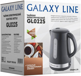 Чайник электрический Galaxy Line GL0225 1.7л. 2200Вт черный (корпус: пластик) от магазина РЭССИ