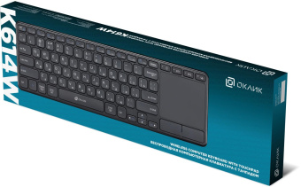 Клавиатура Оклик K614W черный USB беспроводная slim Multimedia Touch (1979327) от магазина РЭССИ