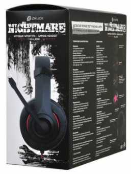 Наушники с микрофоном Оклик HS-L330G NIGHTMARE черный/красный 1.9м мониторные оголовье (359481) от магазина РЭССИ