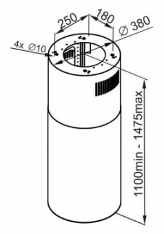 Вытяжка каминная Maunfeld Lee Isla 39 нержавеющая сталь управление: кнопочное (1 мотор) от магазина РЭССИ
