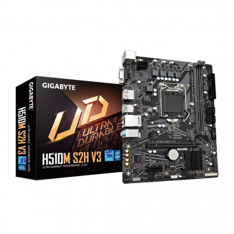 Материнская плата Gigabyte H510M S2H V3 2.0 Soc-1200 Intel Q470 2xDDR4 mATX AC`97 8ch(7.1) GbLAN+VGA+HDMI+DP от магазина РЭССИ