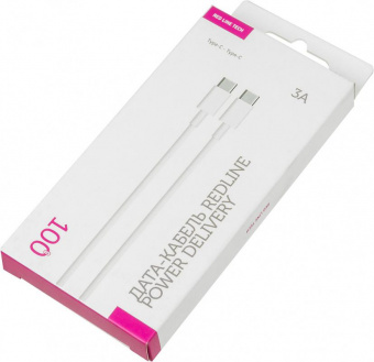 Кабель Redline Power Delivery УТ000015785 USB Type-C (m)-USB Type-C (m) 1м белый от магазина РЭССИ