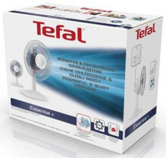 Вентилятор настольный Tefal Essential+ VF2310F0 28Вт скоростей:2 белый/голубой от магазина РЭССИ