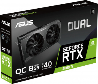 Видеокарта Asus PCI-E 4.0 DUAL-RTX3060TI-O8GD6X NVIDIA GeForce RTX 3060Ti 8192Mb 256 GDDR6X 1680/19000 HDMIx1 DPx3 HDCP Ret от магазина РЭССИ