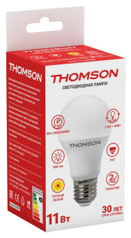 Лампа светодиодная Thomson TH-B2005 11Вт цок.:E27 груша 220B 3000K св.свеч.бел.теп. A (упак.:1шт) от магазина РЭССИ