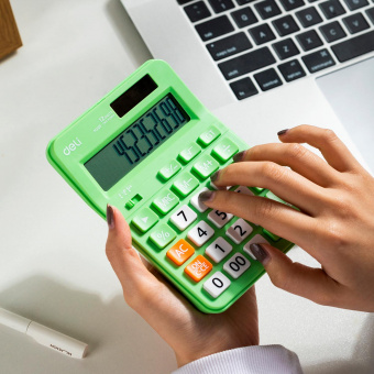 Калькулятор настольный Deli EM210FGREEN зеленый 12-разр. от магазина РЭССИ