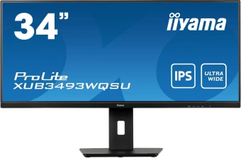 Монитор Iiyama 34" ProLite XUB3493WQSU-B5 черный IPS LED 21:9 HDMI M/M матовая HAS Piv 400cd 178гр/178гр 3440x1440 75Hz FreeSync DP UW USB 9.4кг от магазина РЭССИ