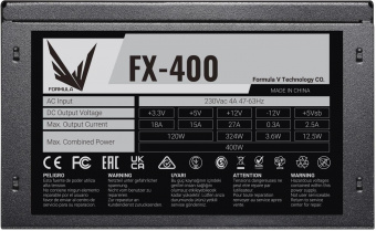 Блок питания Formula ATX 400W FX-400 (24+4+4pin) 120mm fan 3xSATA RTL от магазина РЭССИ