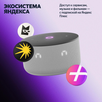 Умная колонка Yandex Станция Мини 3 Алиса серый 12W 1.0 BT/Wi-Fi (YNDX-00027GRY) от магазина РЭССИ