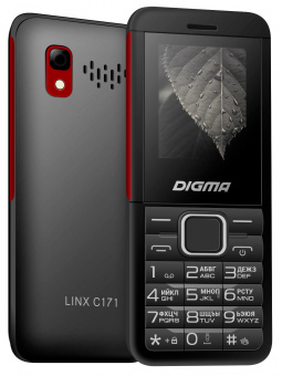 Мобильный телефон Digma C171 Linx 32Mb черный моноблок 2Sim 1.77" 128x160 0.08Mpix GSM900/1800 FM microSD max16Gb от магазина РЭССИ
