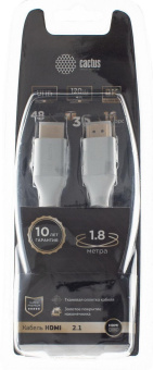 Кабель аудио-видео Cactus CS-HDMI.2.1-1.8 HDMI (m)/HDMI (m) 1.8м. Позолоченные контакты серебристый от магазина РЭССИ