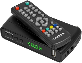 Ресивер DVB-T2 Hyundai H-DVB520 + WiFi-адаптер черный от магазина РЭССИ