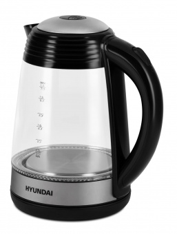 Чайник электрический Hyundai HYK-G3803 1.7л. 2200Вт черный/серебристый (корпус: стекло) от магазина РЭССИ