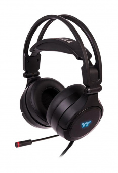 Наушники с микрофоном Thermaltake Riing Pro черный накладные USB оголовье (GHT-RPR-DIECBK-29) от магазина РЭССИ