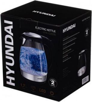 Чайник электрический Hyundai HYK-G2030 1.7л. 2200Вт черный (корпус: стекло) от магазина РЭССИ