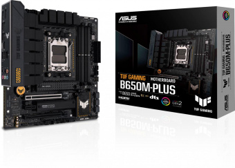 Материнская плата Asus TUF GAMING B650M-PLUS SocketAM5 AMD B650 4xDDR5 mATX AC`97 8ch(7.1) 2.5Gg RAID+HDMI+DP от магазина РЭССИ