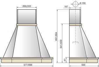 Вытяжка каминная Elikor Камин Грань 60П-650-П3Л без багета бежевый управление: ползунковое (1 мотор) от магазина РЭССИ