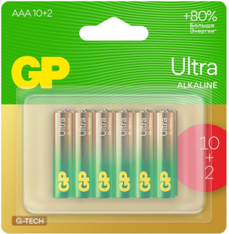 Батарея GP Ultra 24AUA21-2CRSBC12 AAA (12шт) блистер от магазина РЭССИ