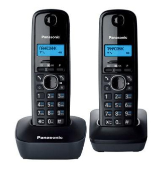Р/Телефон Dect Panasonic KX-TG1612RUH темно-серый (труб. в компл.:2шт) АОН от магазина РЭССИ
