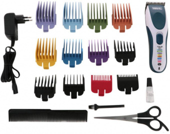 Машинка для стрижки Wahl Cordless ColorPro белый/синий (насадок в компл:10шт) от магазина РЭССИ