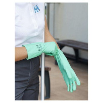 Латексные многоразовые перчатки HQ Profiline КЩС зеленые р-р L 73586 от магазина РЭССИ