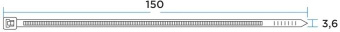 Стяжка эластомерная Rexant 07-0151-4 150x3.6мм (упак:100шт) нейлон 6.6 черный от магазина РЭССИ