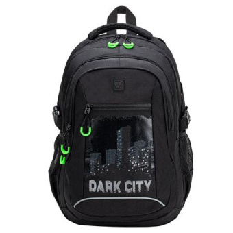 Универсальный рюкзак BRAUBERG CONTENT 2 отделения светоотр. принт Dark city 47x33x18см 270763 от магазина РЭССИ