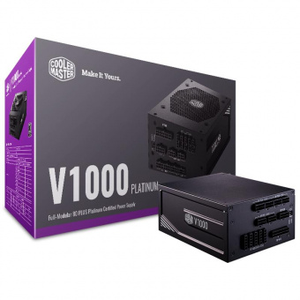 Блок питания Cooler Master ATX 1000W V1000 80+ platinum (24+8+4+4pin) APFC 140mm fan 12xSATA Cab Manag RTL от магазина РЭССИ