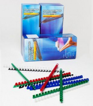 Пружины для переплета пластиковые Office Kit d=14мм 91-110лист A4 черный (100шт) BP2040 от магазина РЭССИ