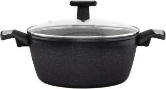 Кастрюля Polaris Monolit 24C 4л. d=24см (с крышкой) черный (015249) от магазина РЭССИ