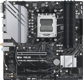 Материнская плата Asus PRIME B650M-A WIFI II SocketAM5 AMD B650 4xDDR5 mATX AC`97 8ch(7.1) 2.5Gg RAID+VGA+HDMI+DP от магазина РЭССИ
